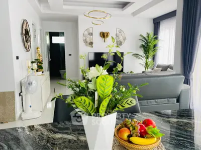 Luxurious living room with modern decor and elegant furniture