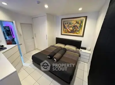 Modern bedroom with stylish decor and cozy ambiance