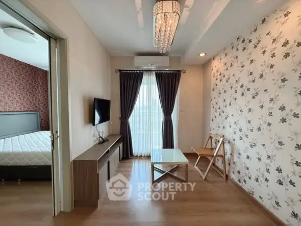 Modern living room with elegant decor and natural light