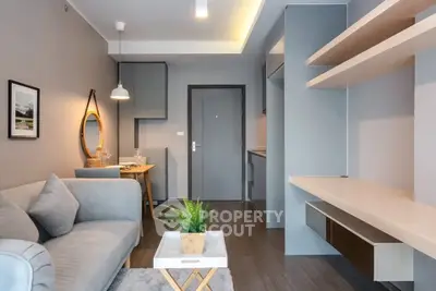 Modern living room with sleek furniture and stylish decor