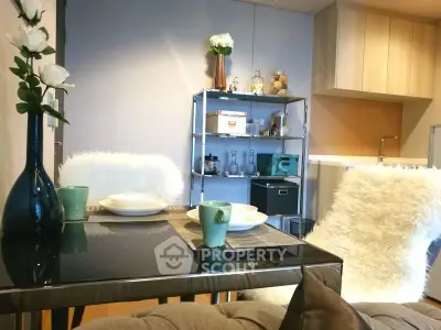 Cozy dining area with modern decor and open kitchen layout