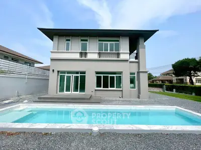 Modern two-story house with private pool and spacious backyard