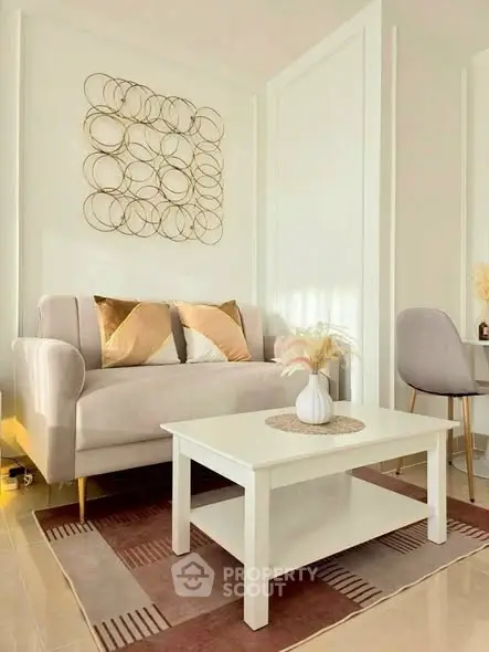 Chic modern living room with stylish decor and cozy seating area