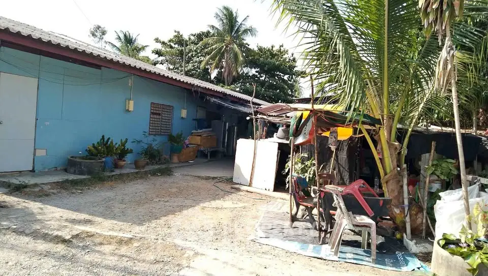 Charming rustic property with lush greenery and spacious outdoor area, perfect for relaxation and gardening enthusiasts.