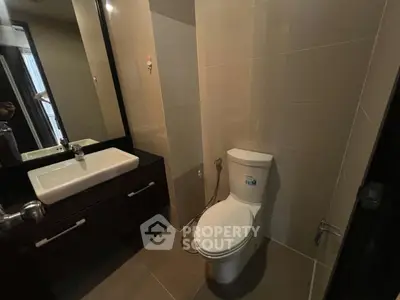 Modern bathroom with sleek fixtures and elegant design