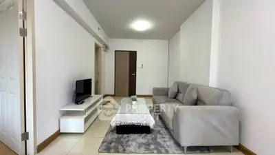 Modern living room with sleek furniture and minimalist decor