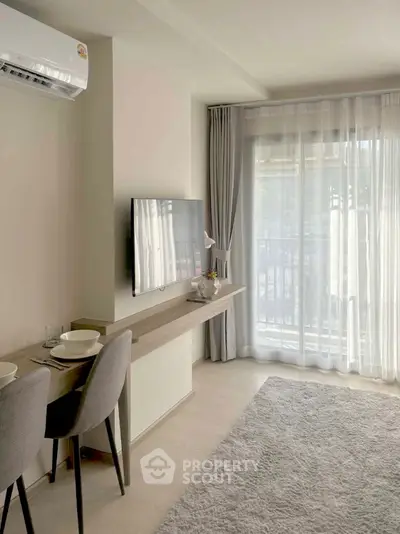 Modern living room with natural light and stylish decor