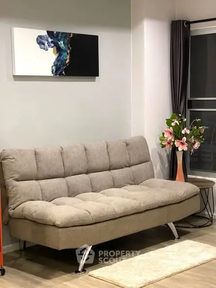 Modern living room with stylish sofa and elegant decor