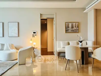 Luxurious modern living room with elegant furniture and warm lighting