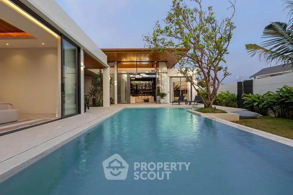 Luxurious modern villa with stunning pool and elegant architecture