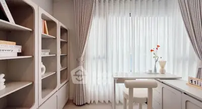 Elegant study room with modern furniture and natural light