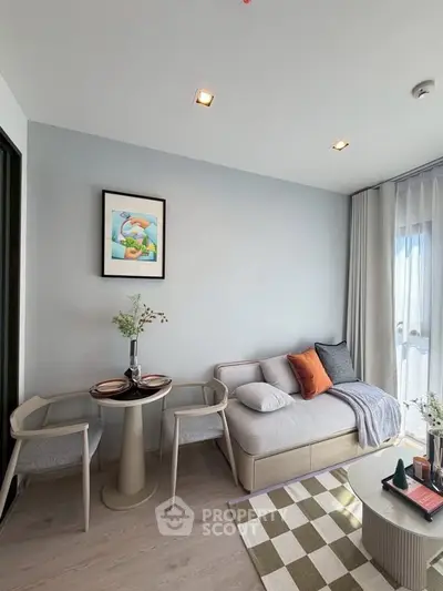 Chic modern living room with cozy seating and stylish decor