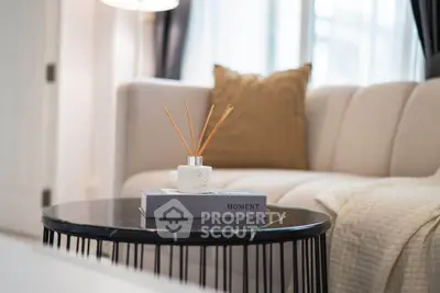 Elegant living room with stylish decor and cozy ambiance