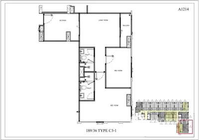 Expertly crafted floor plan of a spacious apartment featuring a large living room, balcony, and a closed kitchen layout, ideal for modern living.