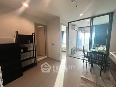 Modern apartment interior with open layout and stylish furniture