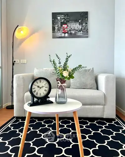 Chic living room with modern decor and stylish furniture