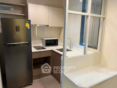 Modern kitchen with sleek appliances and open layout design