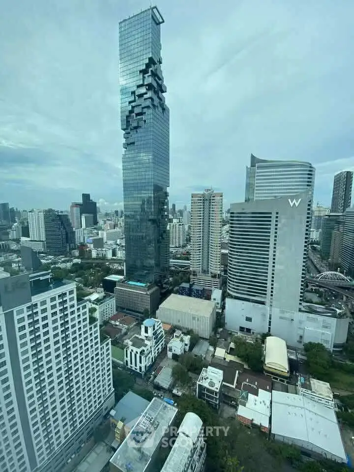 Stunning cityscape view featuring modern skyscrapers and urban architecture.