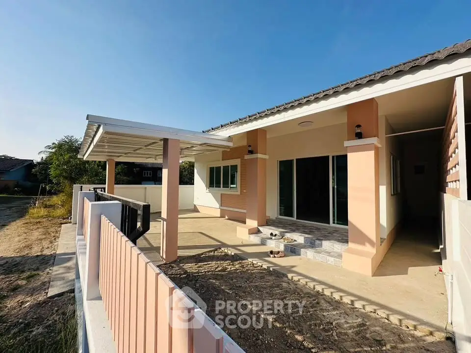 Charming single-story home with spacious patio and modern design, perfect for family living.
