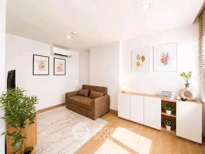 Bright and cozy living room with modern decor and natural light