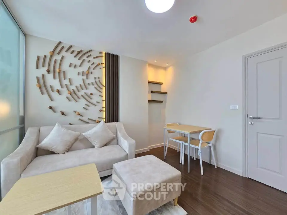 Modern living room with stylish decor and cozy furniture