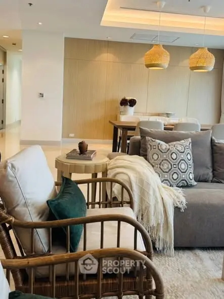 Luxurious living room with elegant decor and cozy seating area, perfect for relaxation and entertaining.