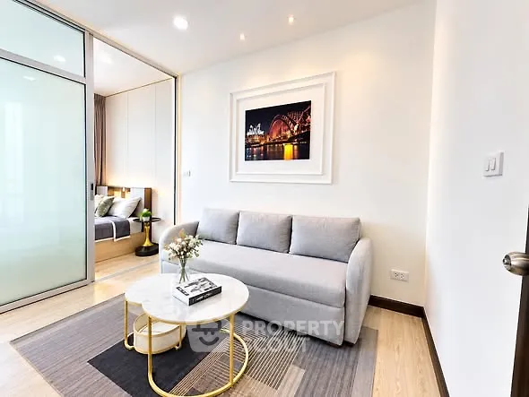 Modern living room with stylish decor and cozy ambiance