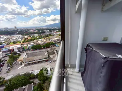 Stunning cityscape view from a high-rise balcony, perfect for urban living enthusiasts.