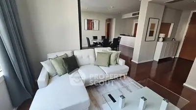 Spacious modern living room with elegant decor and open layout