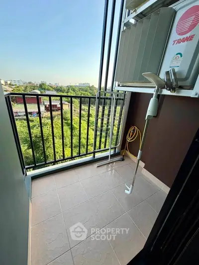 Charming balcony with scenic view, perfect for relaxation and enjoying the outdoors.
