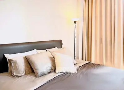 Luxurious bedroom with elegant bedding and soft lighting