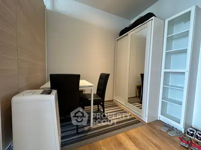 Cozy study room with modern furniture and ample storage space