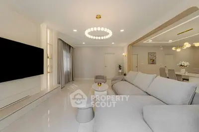 Spacious modern living room with elegant decor and large sofa