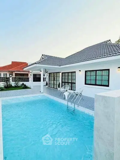 Charming single-story home with private pool and modern design