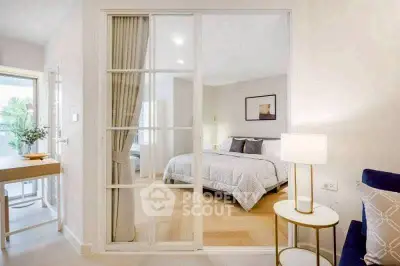 Stylish modern bedroom with elegant decor and natural light