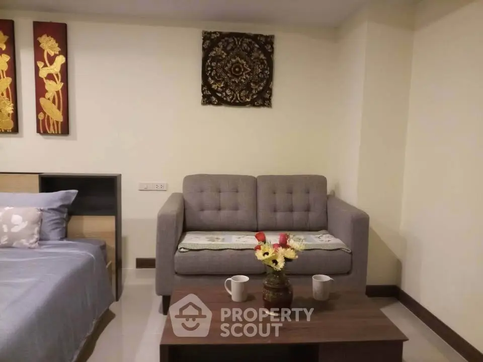 Cozy living room with stylish decor and comfortable seating