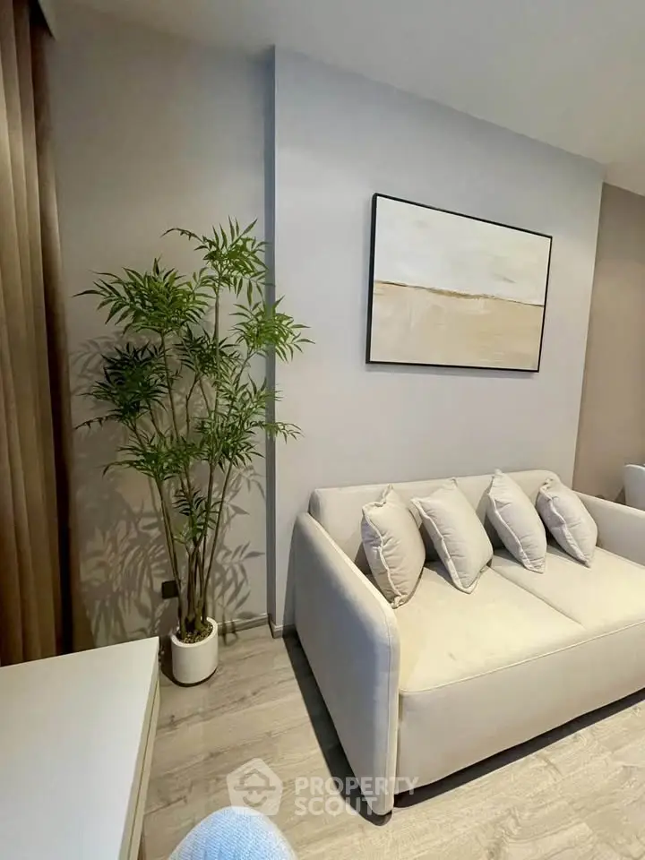 Modern living room with stylish sofa and elegant decor