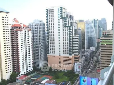 Stunning cityscape view of modern high-rise buildings in a bustling urban area.