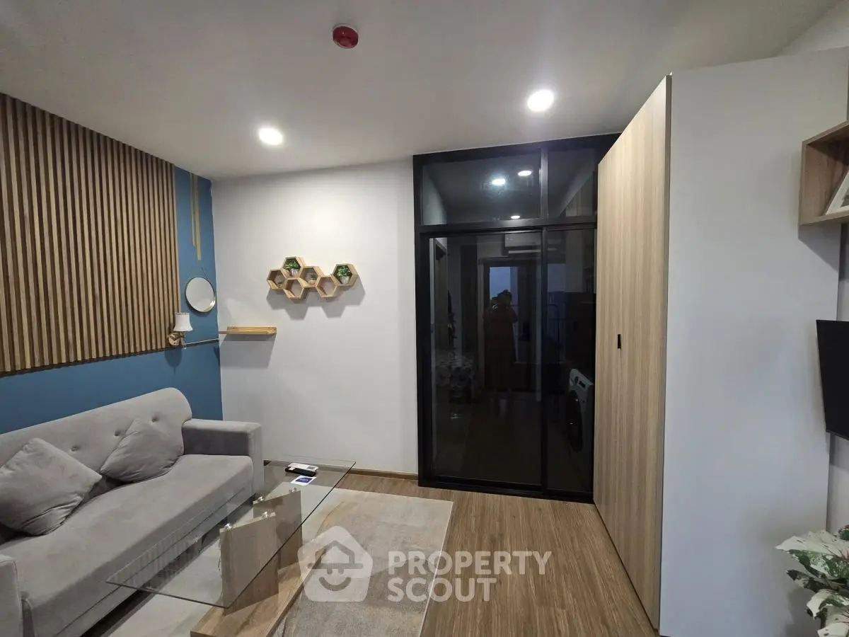 Modern living room with stylish decor and cozy ambiance