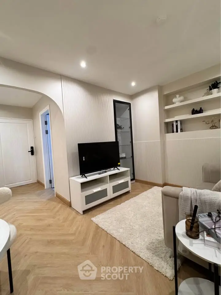 Modern living room with stylish decor and cozy ambiance