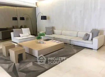 Modern living room with stylish furniture and elegant decor