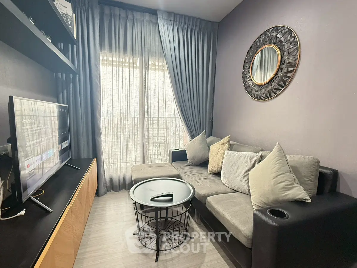 Cozy modern living room with stylish decor and natural light