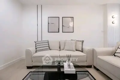 Modern living room with stylish decor and comfortable seating