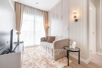 Chic modern living room with plush sofa and elegant decor