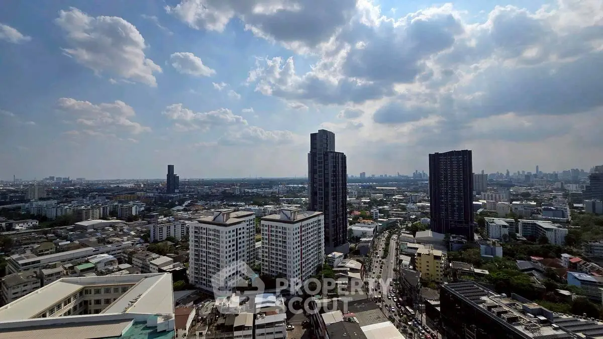 Stunning cityscape view with high-rise buildings under a vibrant sky, perfect for urban living enthusiasts.