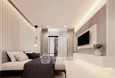 Luxurious modern bedroom with elegant decor and natural light