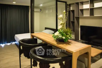 Modern studio apartment with stylish decor and open layout