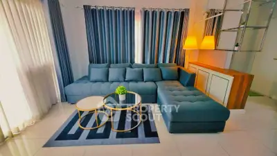 Stylish living room with modern sectional sofa and elegant decor