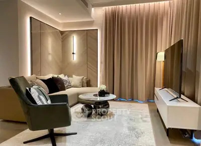 Luxurious modern living room with elegant decor and stylish furniture