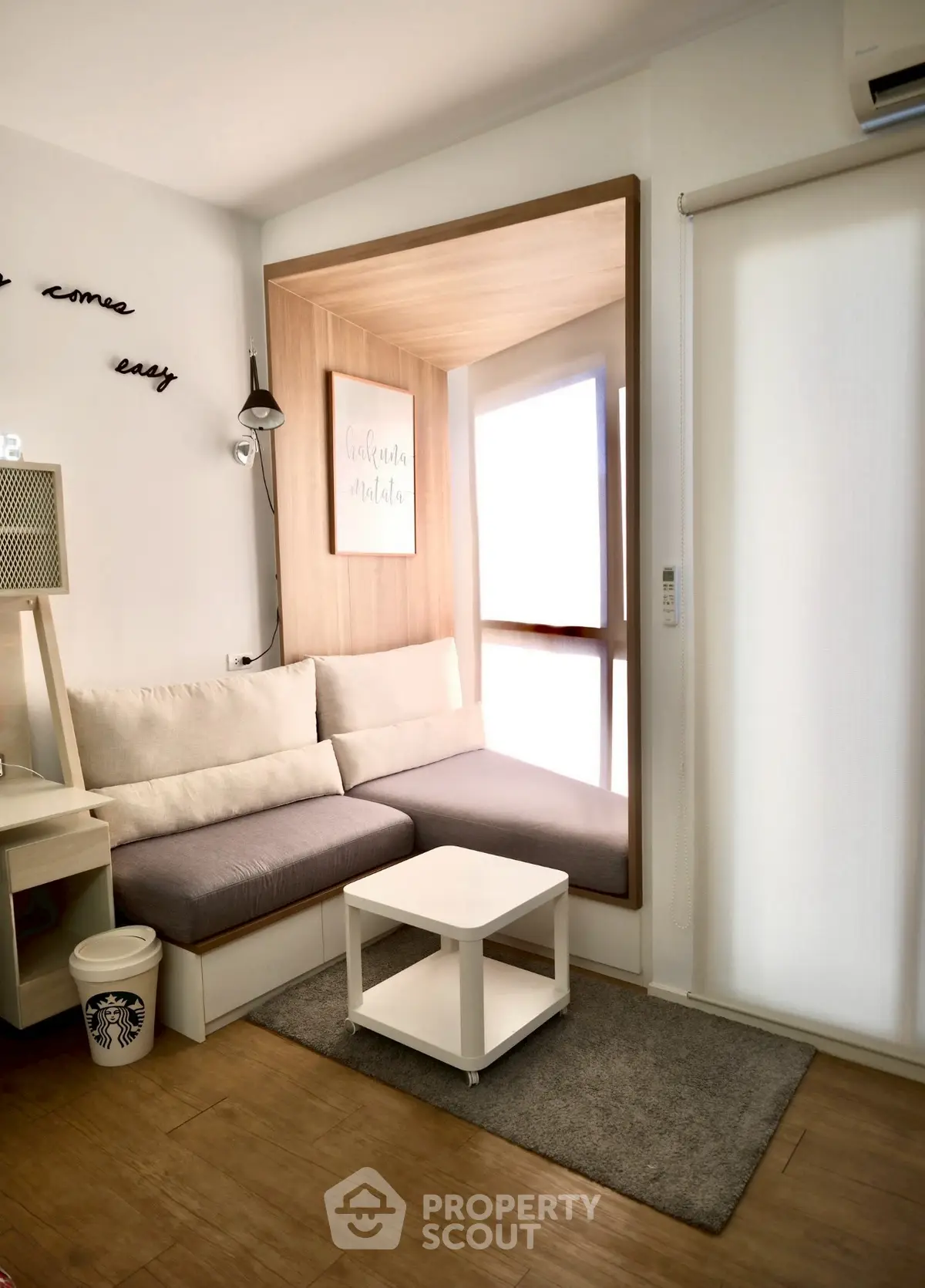 Cozy modern living room with stylish seating and natural light